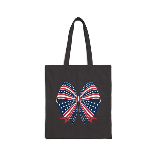 Patriotic Cotton Canvas Tote Bag with Bow Design, Eco-Friendly Reusable Shopping Bag, Ideal for 4th of July, Beach Trips, Gifts, and [...]
