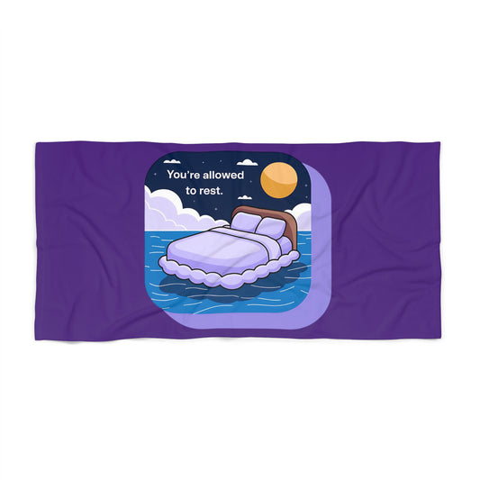 Restful Beach Towel with Bed Design, Summer Fun, Relaxation, Beach Day Essential, Gift for Her, Poolside Vibes