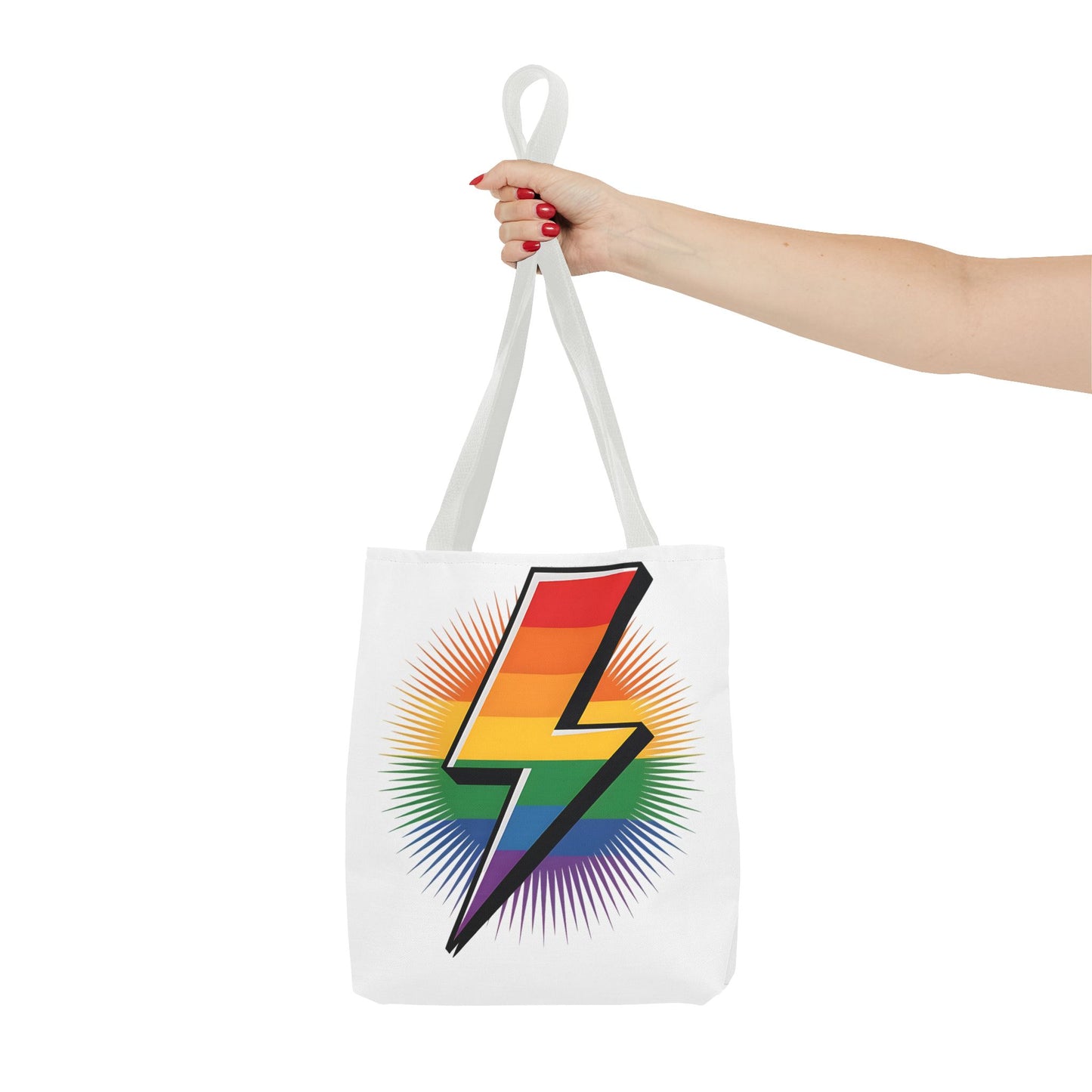 Rainbow Lightning Tote Bag - Vibrant Stylish Eco-Friendly Carryall