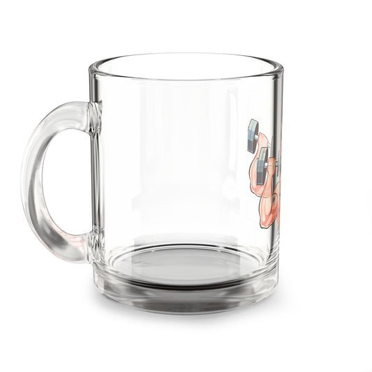 Fitness Motivation Glass Mug - 10oz with Weightlifter Design