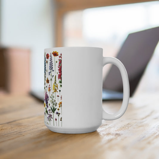 Colorful Floral 15oz Mug - Perfect Gift for Nature Lovers