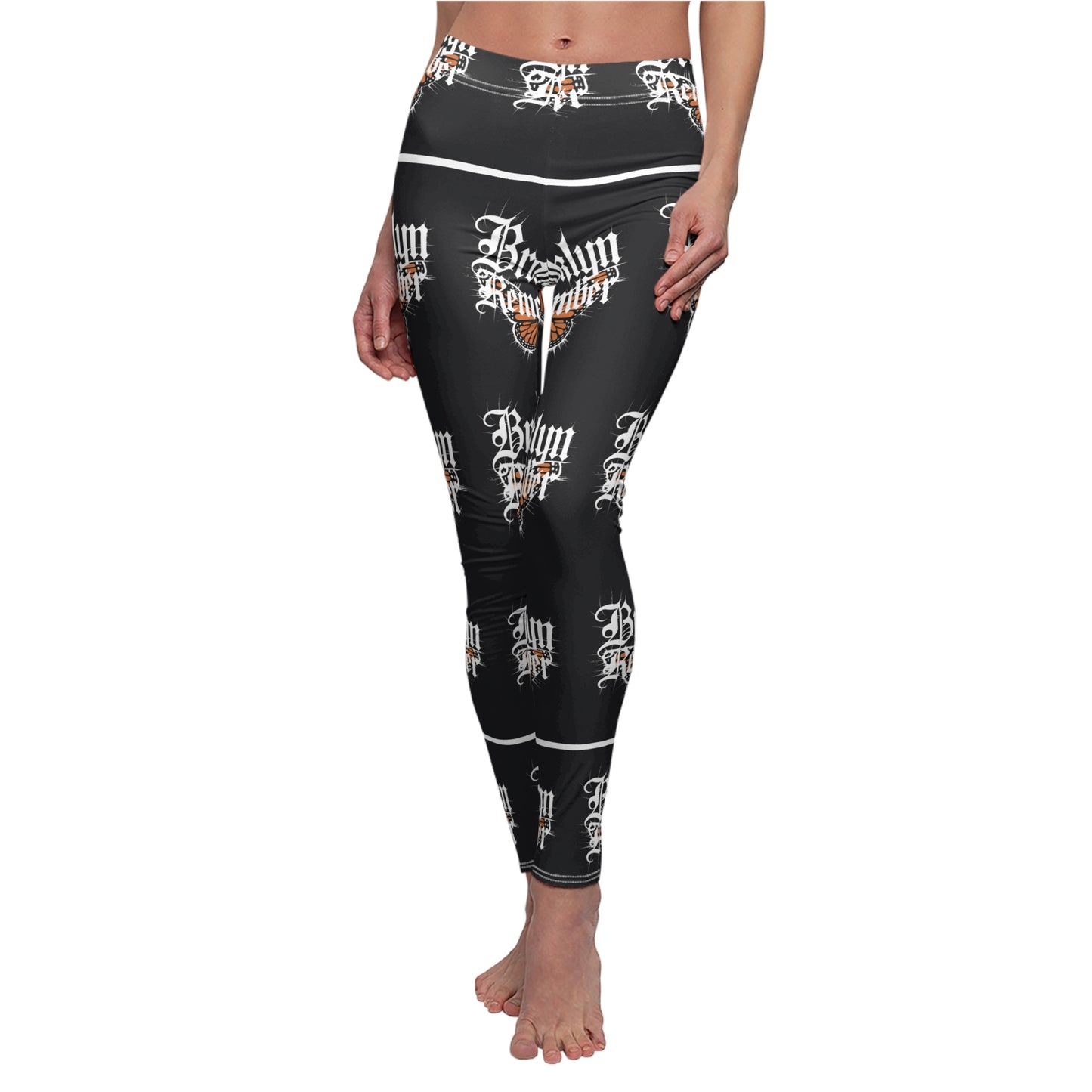 Brooklyn Remember Women's Casual Leggings, Trendy Black Leggings for Fashion Lovers, Workout & Chill Leggings, Gifts for Her, AOP Leggings