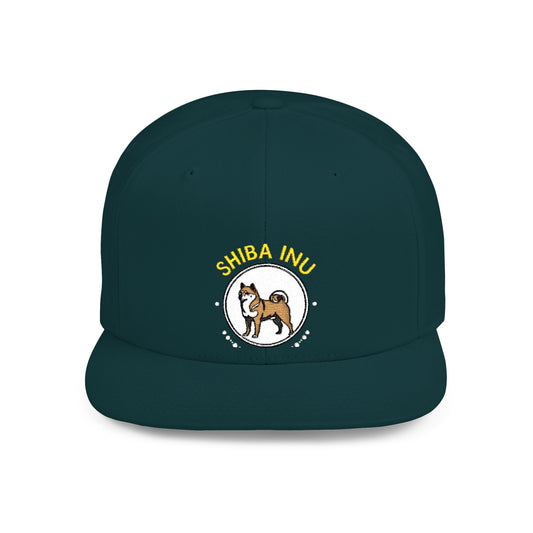Shiba Inu Snapback Hat - Trendy Dog Lover Cap, Gift for Pet Owners, Casual Style, Adjustable Flat Bill, Perfect for Birthdays
